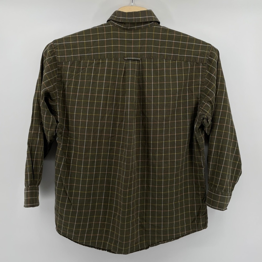 Orvis Country Twill Shirt Men's XL Olive Green Plaid Cotton Button Down LS - Picture 3 of 11